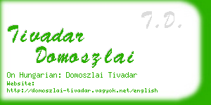 tivadar domoszlai business card